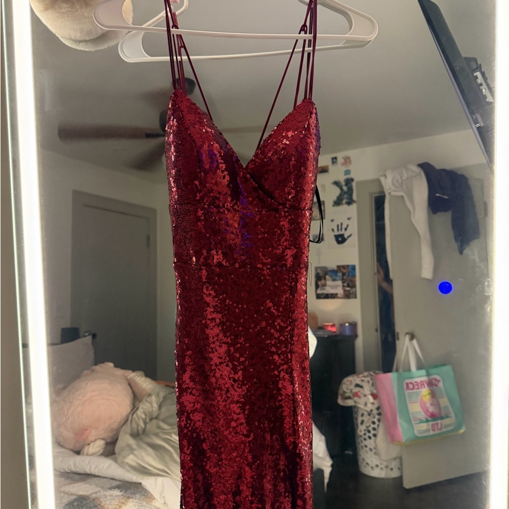 Elegant Red Sequin Dress